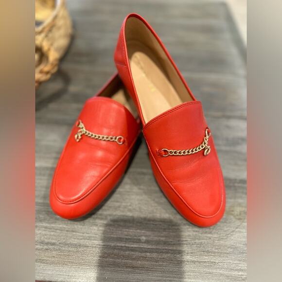 Coach Hanna Chain Leather Slip-On Driver Loafers - Picture 2 of 10